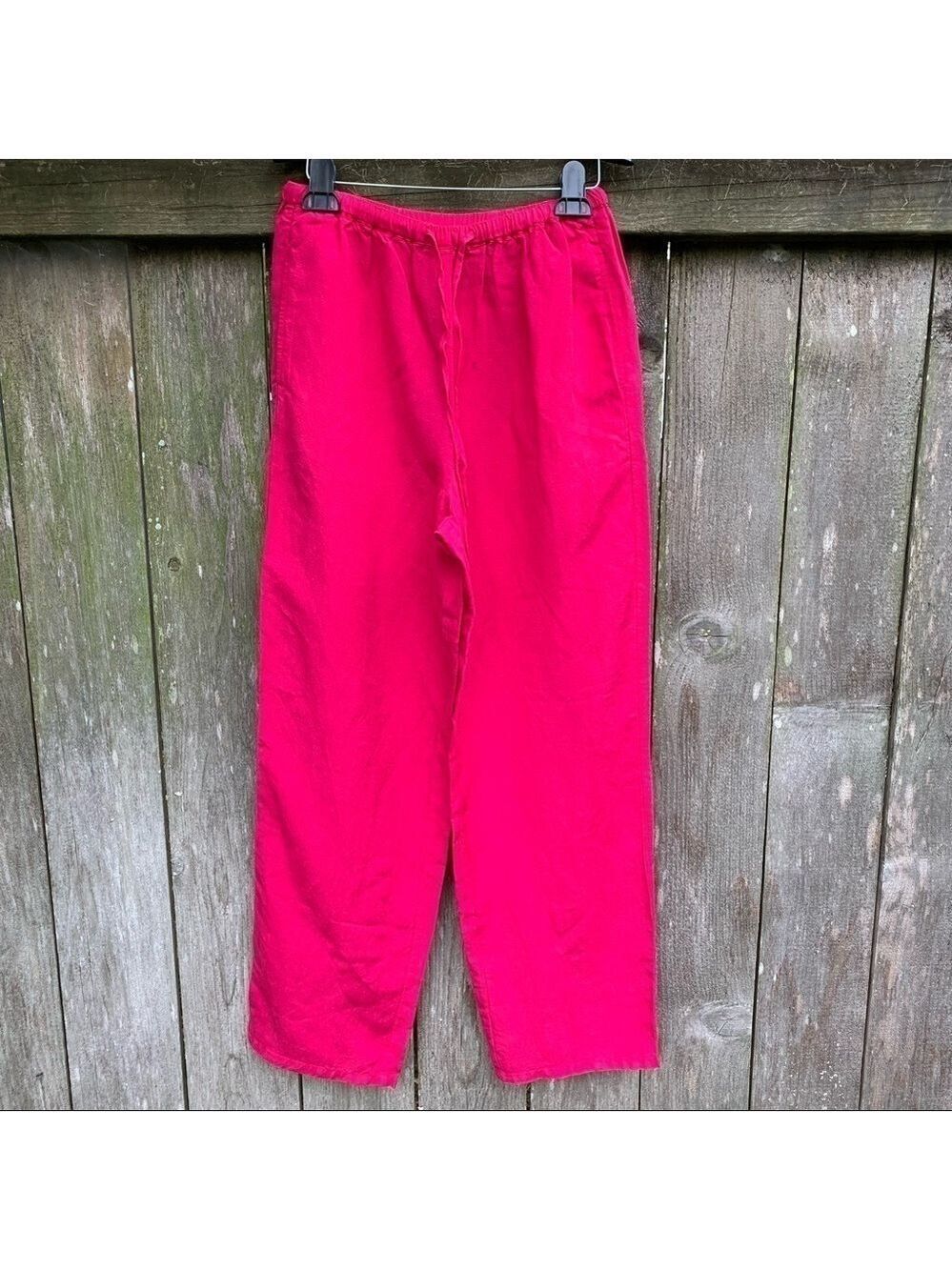 Paul Harris Design Pink Linen Blend Wide Leg Pants XS